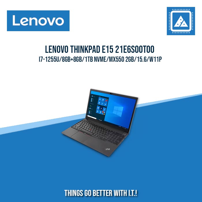 LENOVO THINKPAD E15 21E6S00T00 I7-1255U/8GB+8GB/1TB NVME/MX550 2GB | BEST FOR ENTERPRISES AND CORPORATES LAPTOP LENOVO THINKPAD E15 21E6S00T00 I7-1255U/8GB+8GB/1TB NVME/MX550 2GB | BEST FOR ENTERPRISES AND CORPORATES LAPTOP